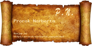 Prorok Norberta névjegykártya