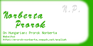 norberta prorok business card